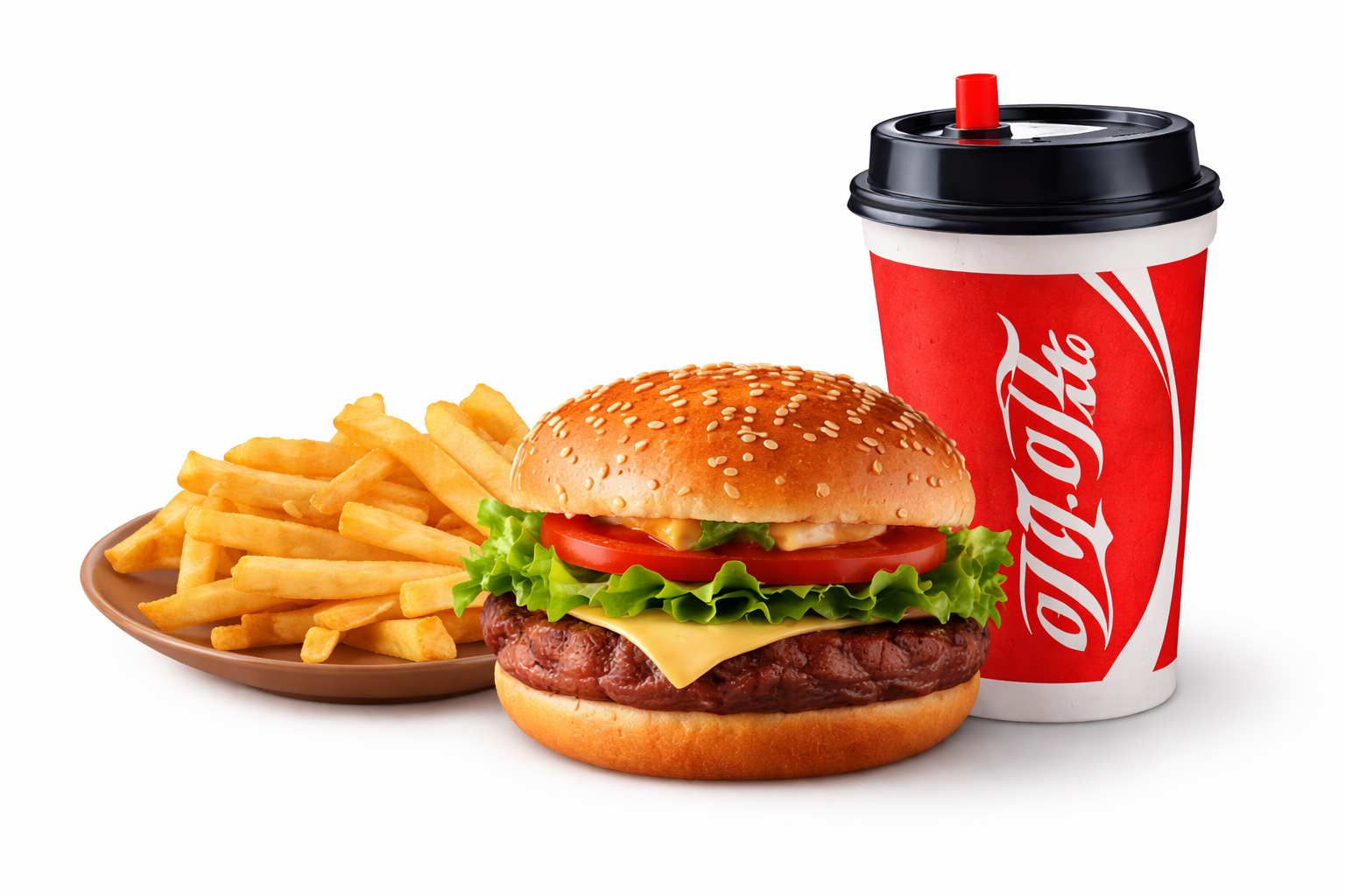 Beef Burger + Coke + French Fries_0
