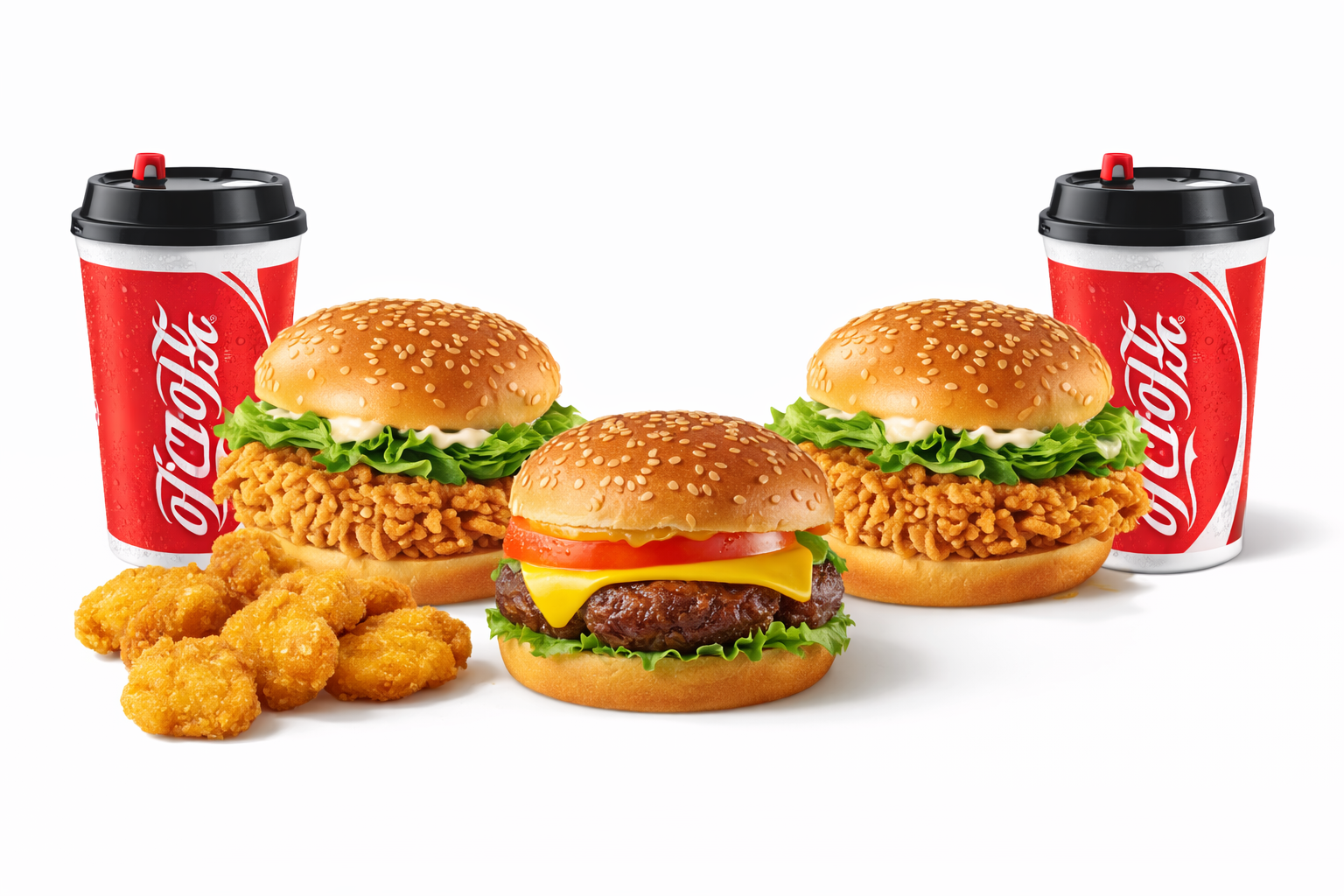 Drumstick Burger x 2 + Beef Burger + Nugget + Cola x 2_0
