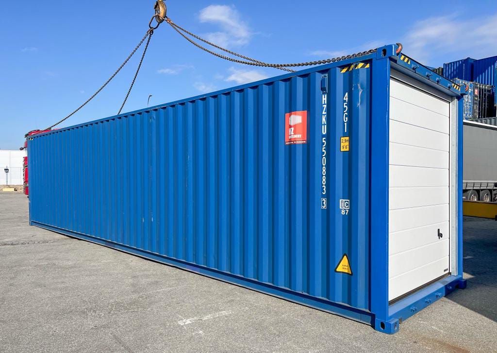 Contenedor de 40 pies High Cube modificado – Pared lateral + puerta seccional_7