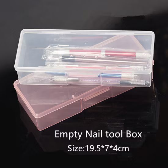 Empty Transparent Box For Nails Tools Organizing_0