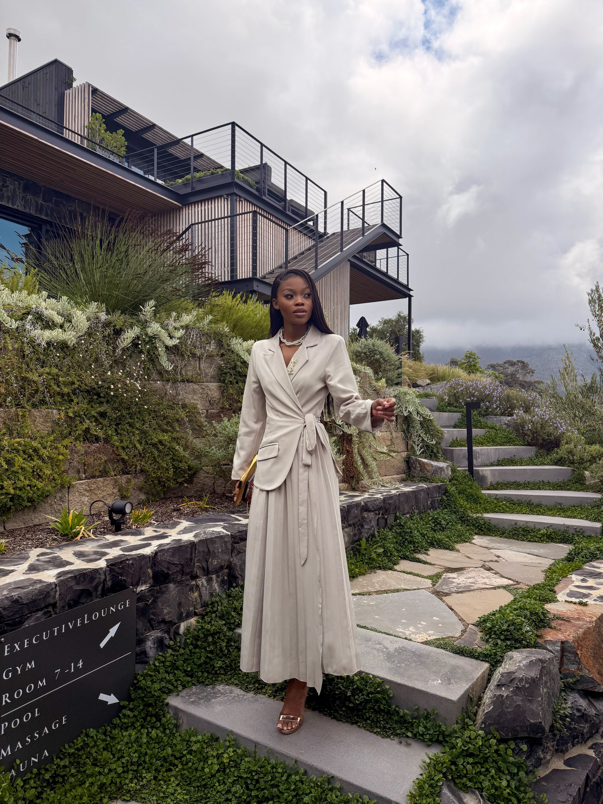 Chic pleat Blazer ensemble _2