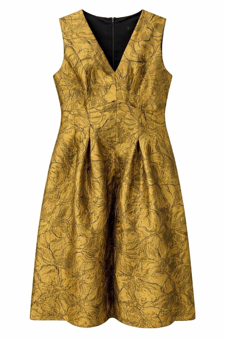 Gold Ladies Skater Dress _0