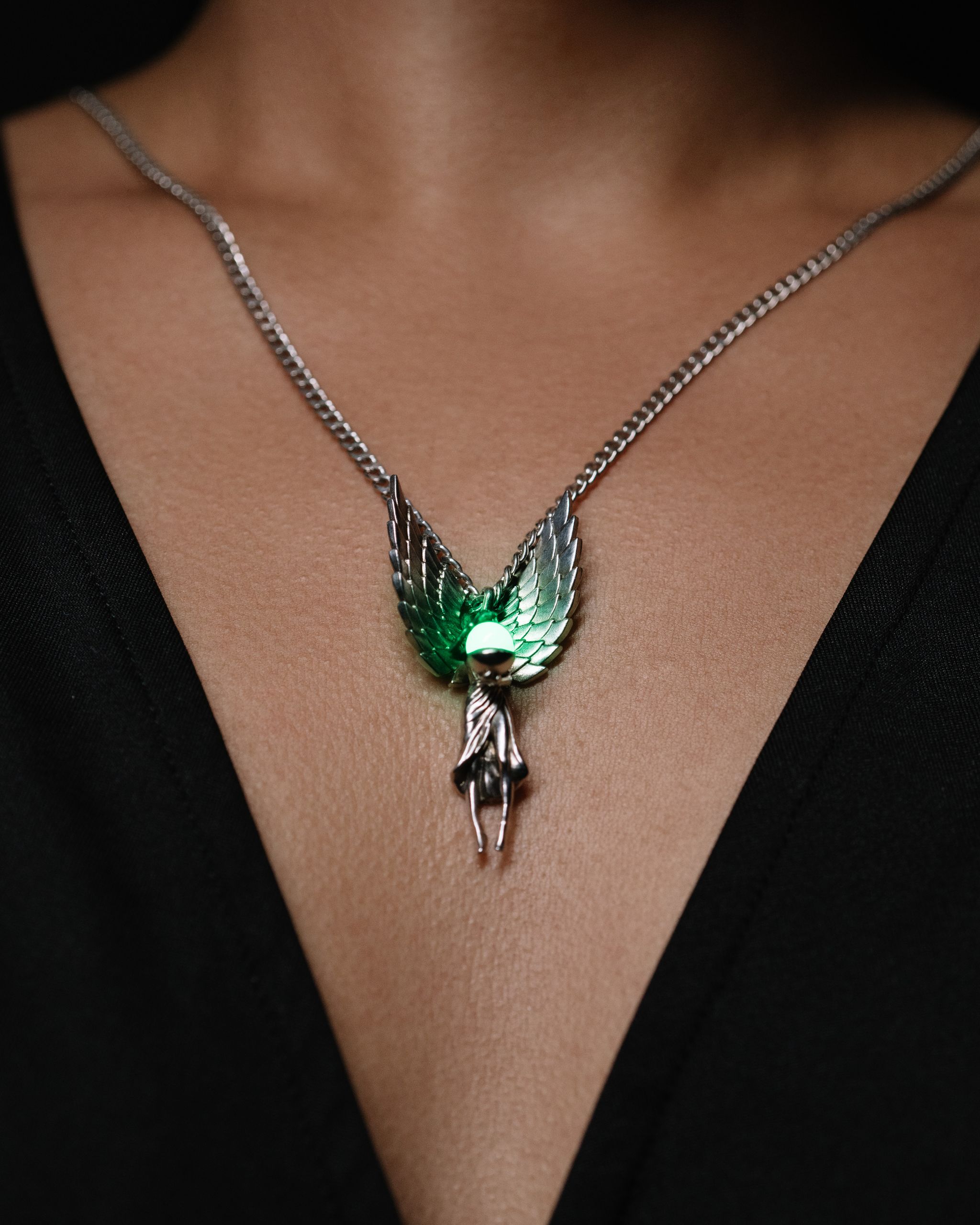 Angel of the Black Lagoon - Silver Talisman with Sacred Water Core_2