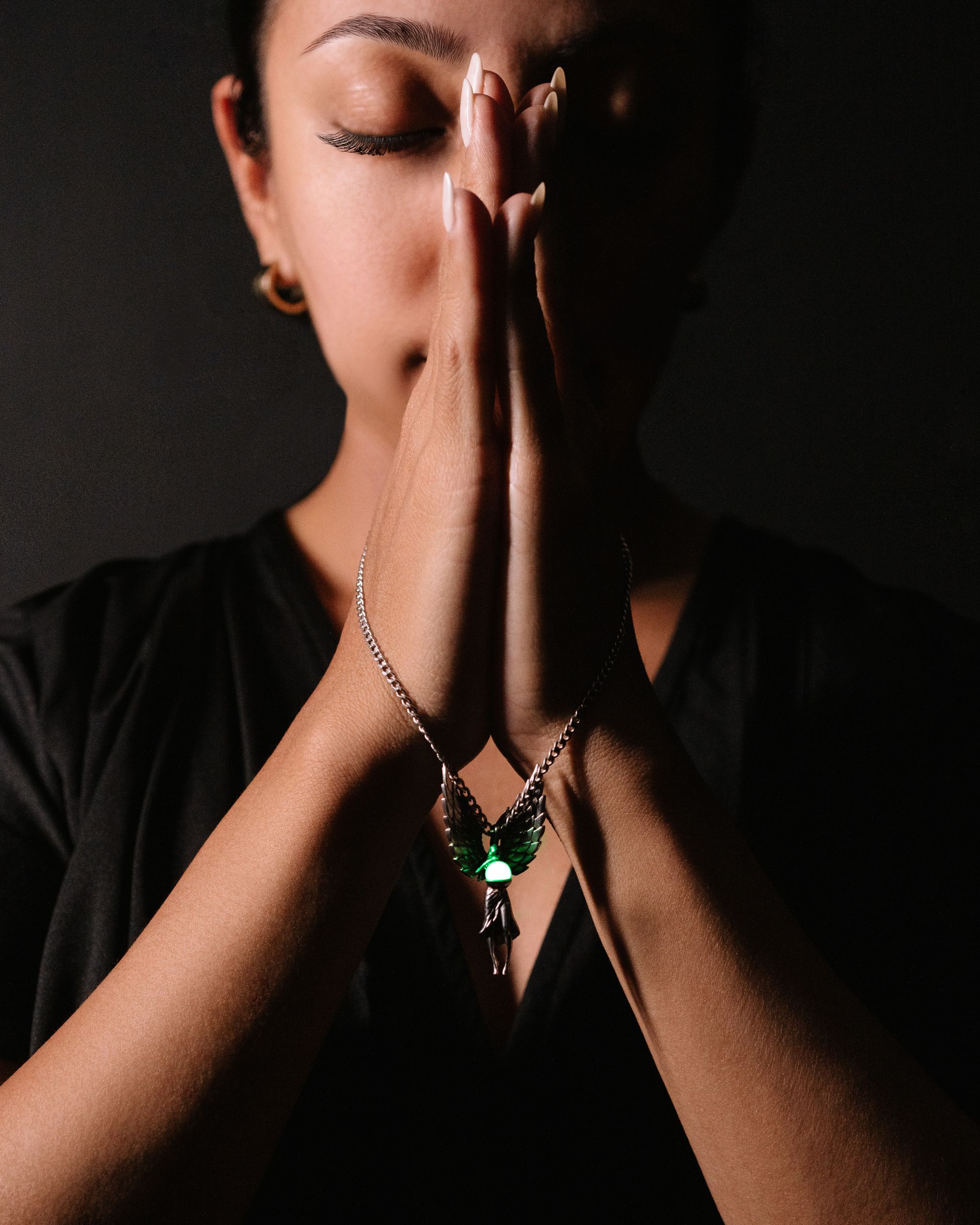 Angel of the Black Lagoon - Silver Talisman with Sacred Water Core_4