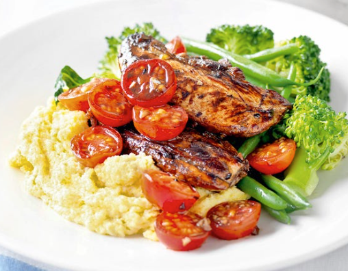 Balsamic-Glazed Chicken & Polenta (or Shrimp)_0