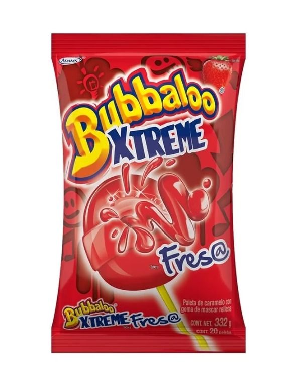 PALETA BUBBALOO XTREME FRESA BSA C/20 PZS_0