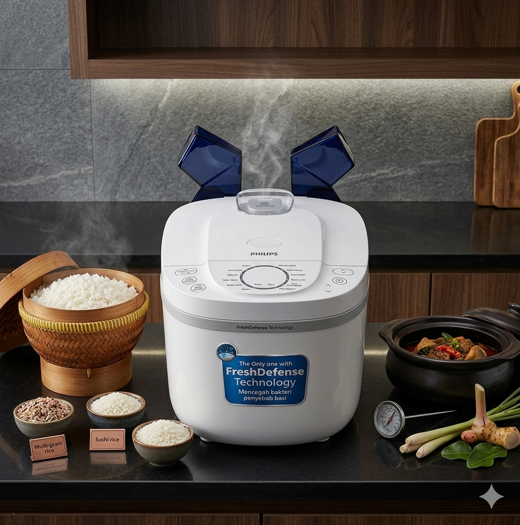 Philips Digital Rice Cooker 1.8 L - 3000 Digital Series HD4716/30 - Putih - 400 Watt_0