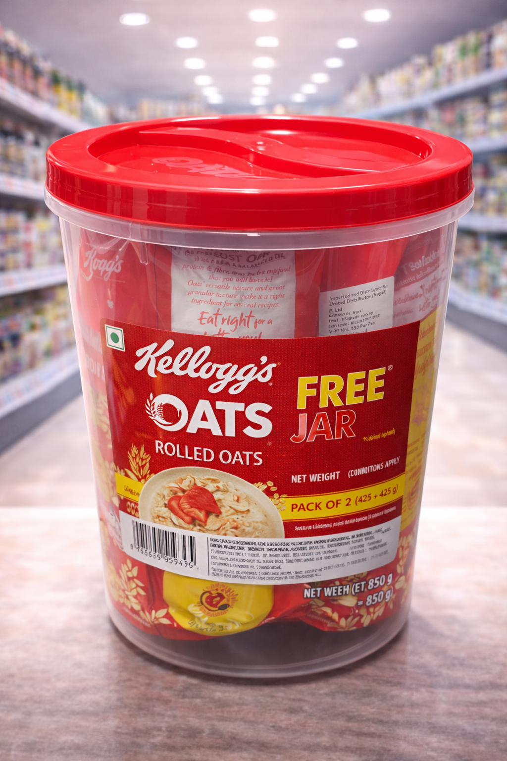 Oats Rolled Oats with free jar 850 gm_0