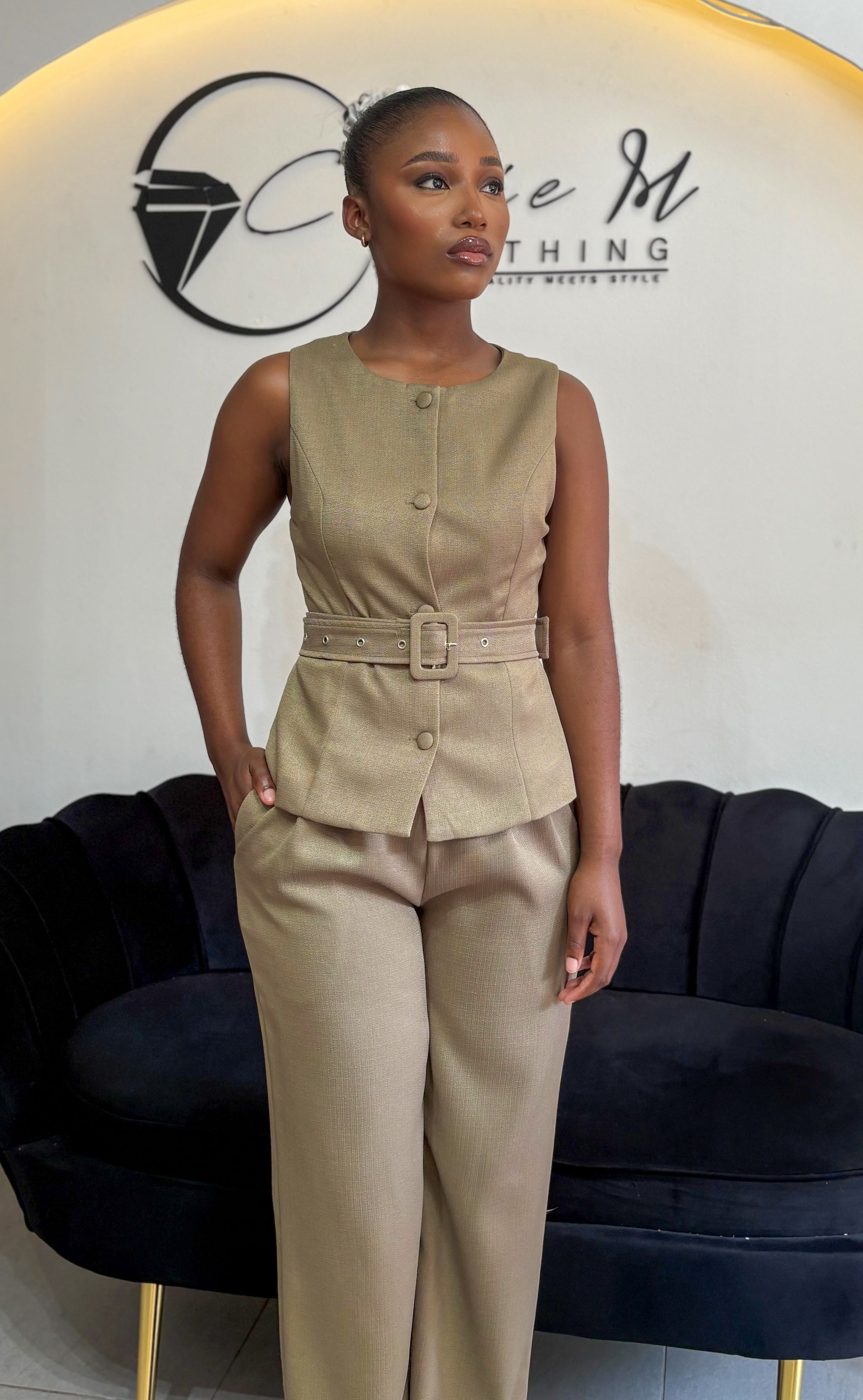 Belted couture suit_0