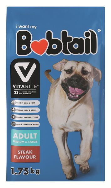 BOBTAIL DOG FOOD MED LARGE DOG STEAK 1 x 1.75KG_0