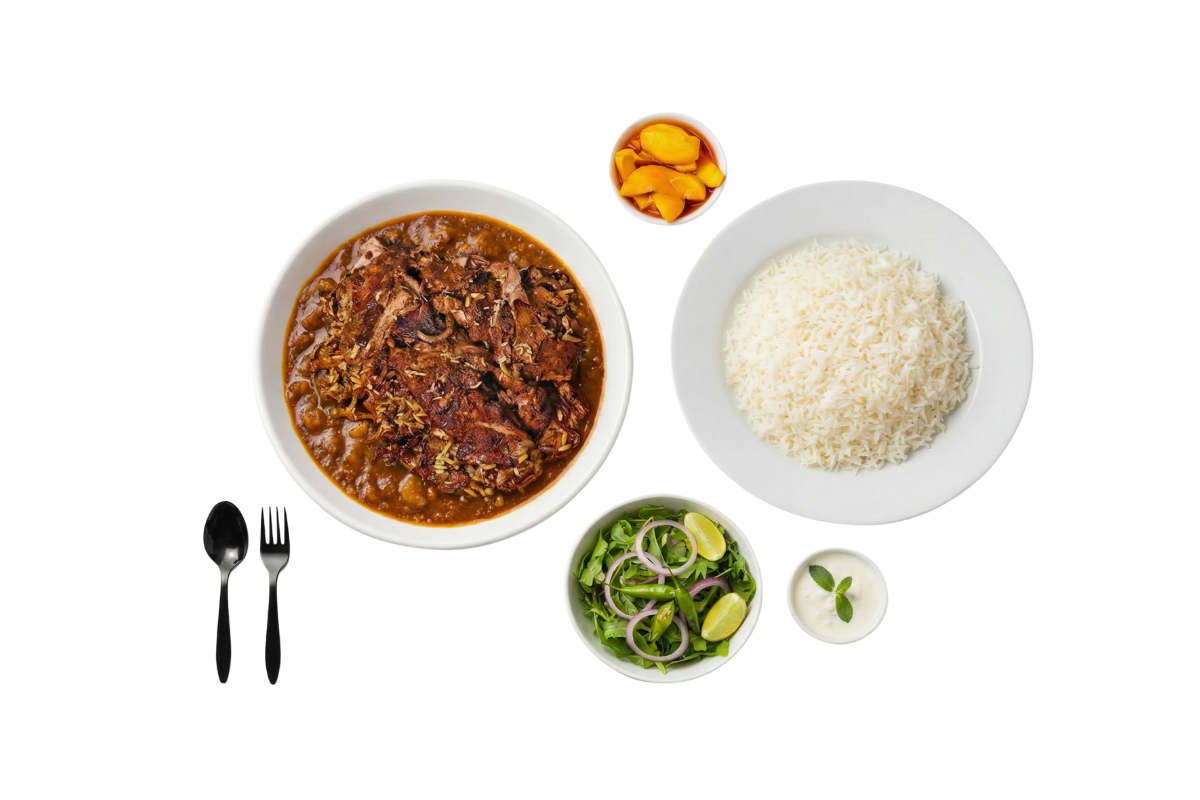 Beef Shuwa Saloona with White Rice | صالونة لحم شواء مع عيش أبيض_0