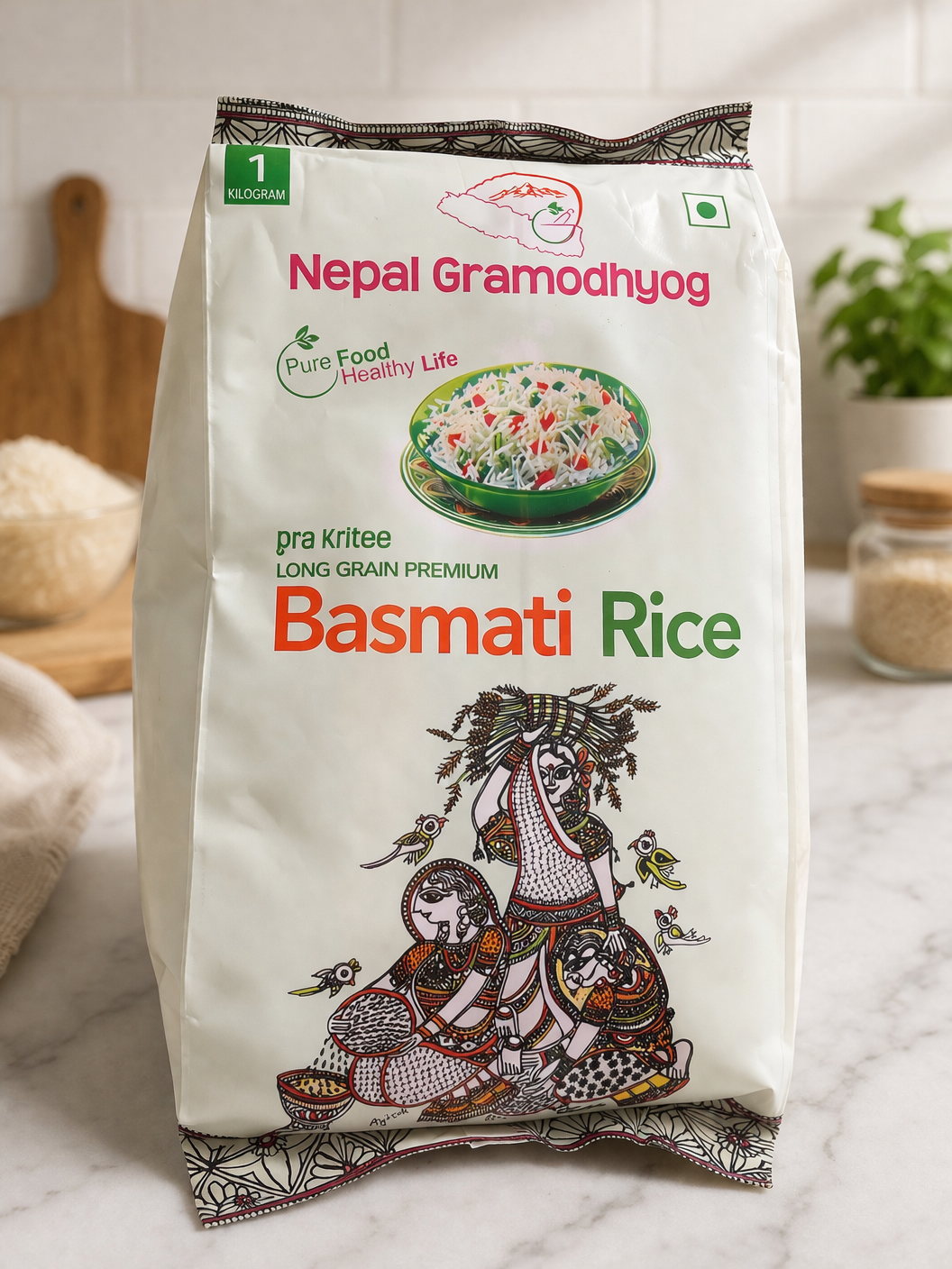 Long Grain Premium Basmati Rice (Nepal Gram Udhyog) 1 kg _0