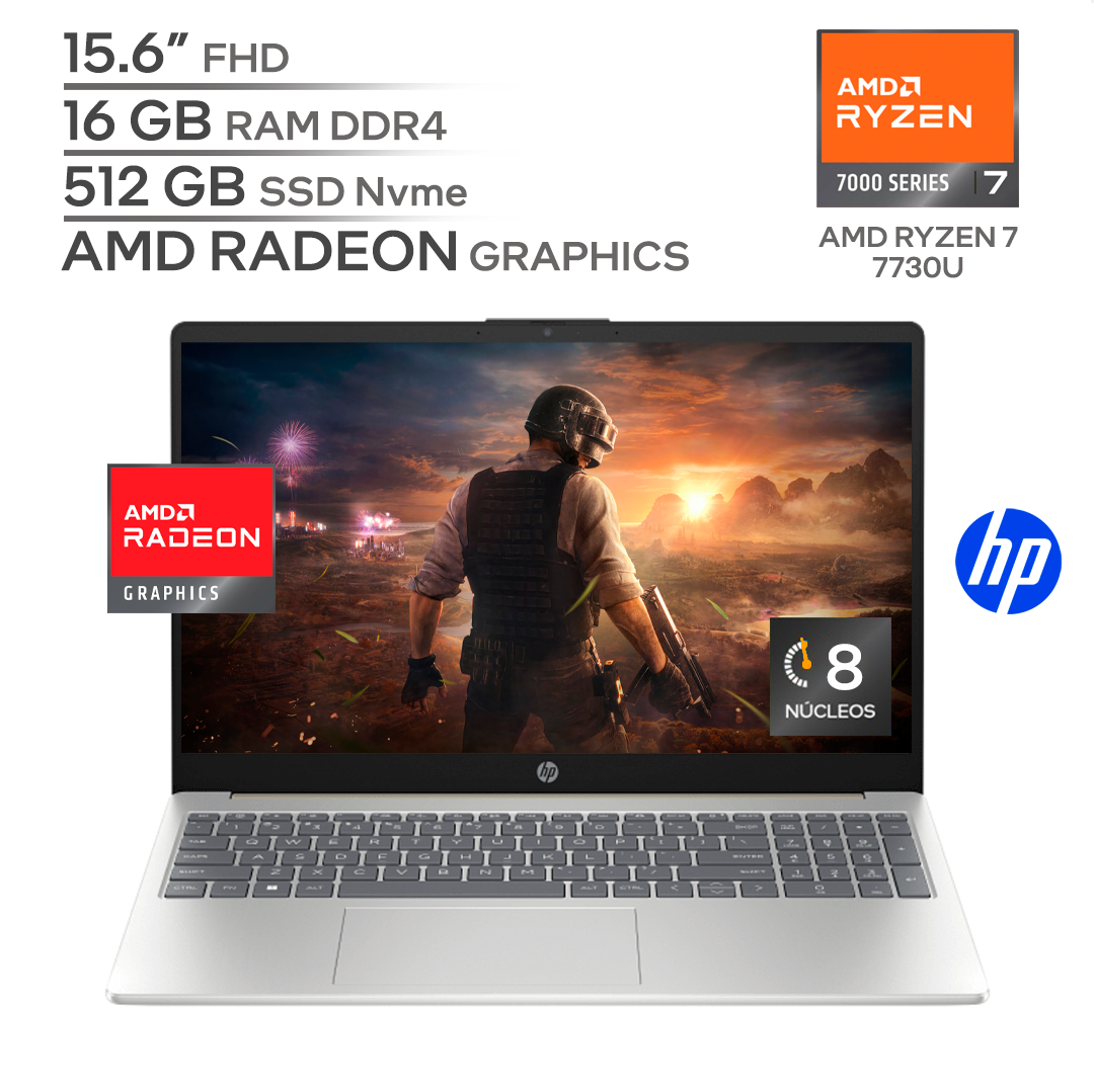 HP 15 FC0275LA / AMD RYZEN 7 7730U / RAM 16 GB DDR4 / SSD 512 GB Nvme / 15.6" FHD 1080P_0