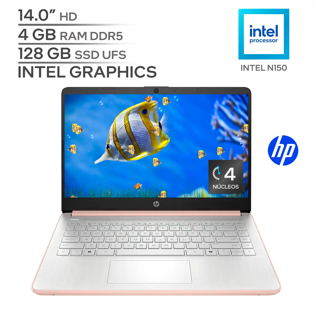 HP 14 DQ6015DX / INTEL N150 13Va Generación / RAM 4 GB DDR5 / SSD 128 GB UFS / 14.0" HD / WINDOWS 11 (Copy)_0