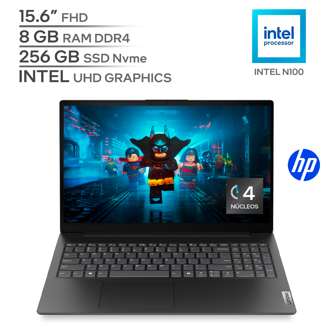 LENOVO V15 G6 ITN / INTEL N100 11Va Generación / RAM 8 GB DDR4 / SSD 256 GB Nvme / 15.6" FHD 1080P / WINDOWS 11_0