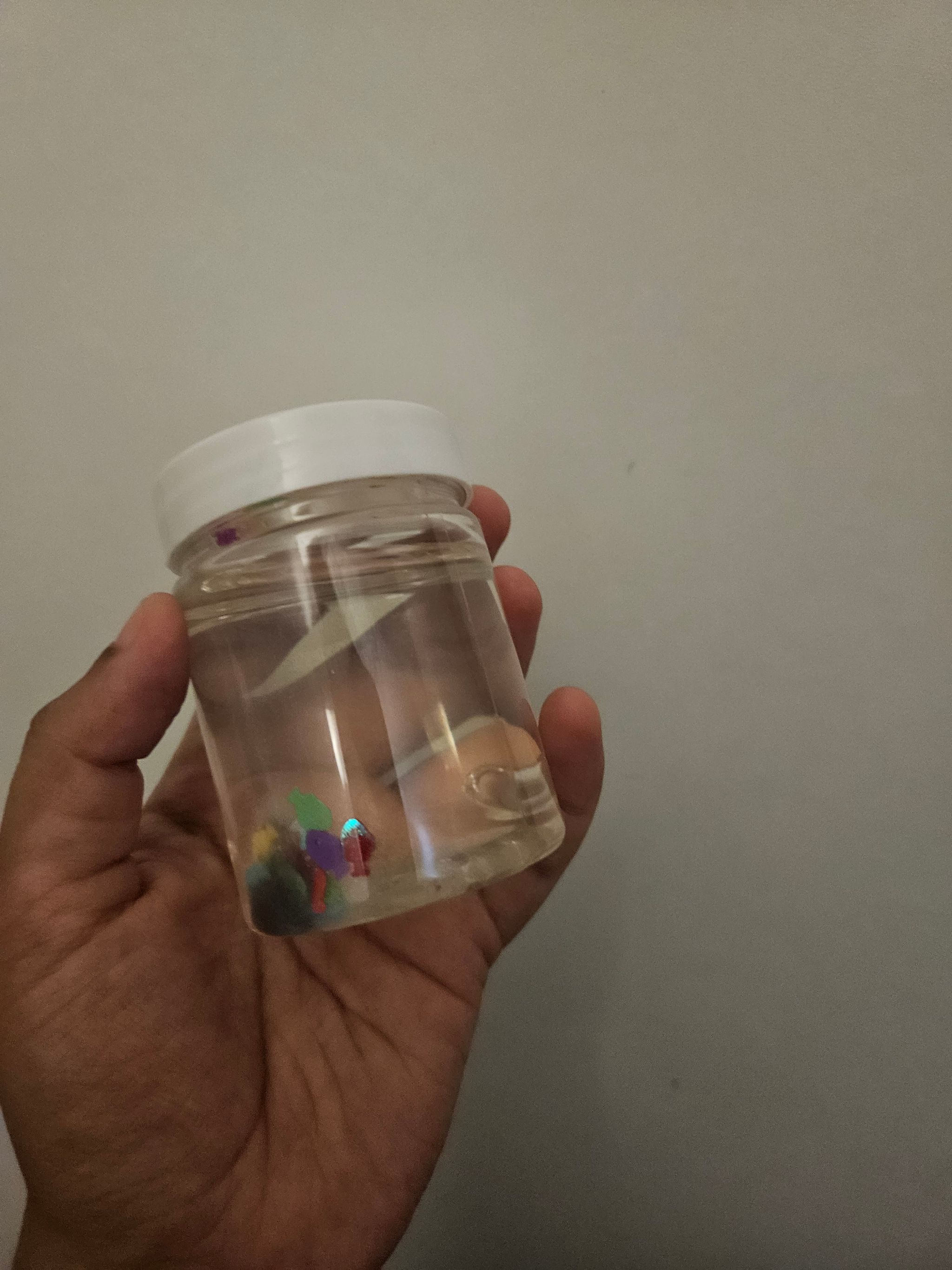 Clear slime with blue glitter_0