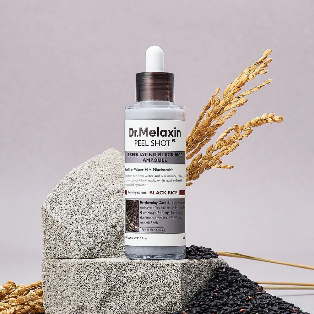 DR.MELAXIN Peel Shot Glow Black Rice Ampoule 80ml سيروم الارز الاسود المجدد للبشره من دكتور ميلاكسين_0