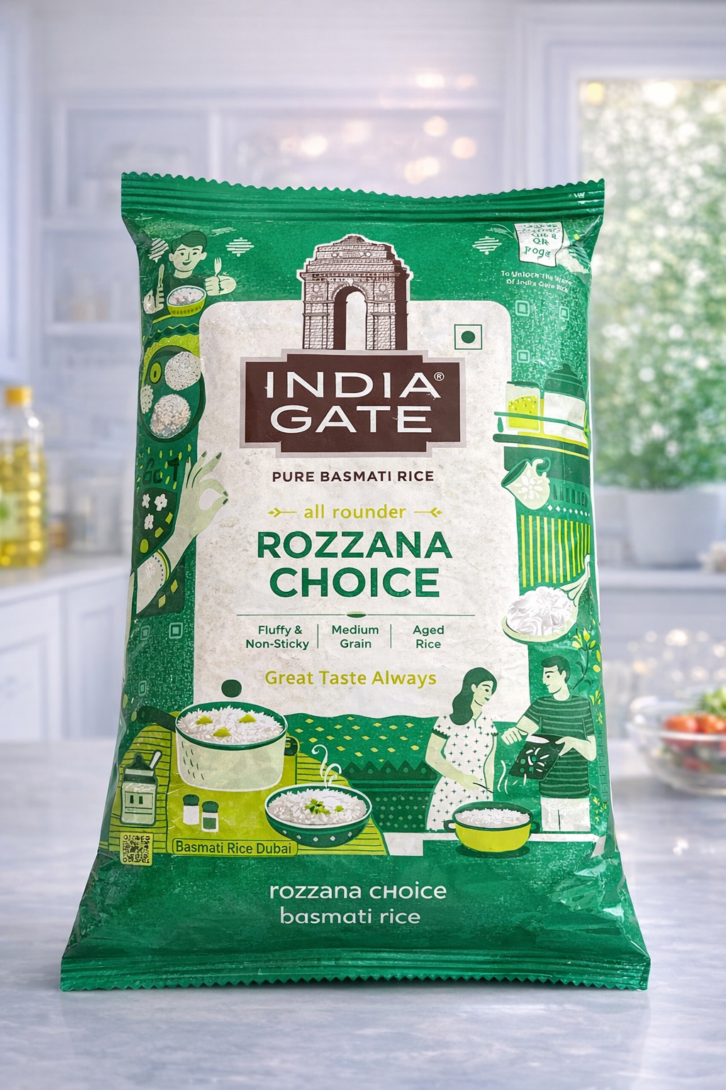 INDIA GATE PURE  BASMATI ROZZANA CHOICE  1 KG_0