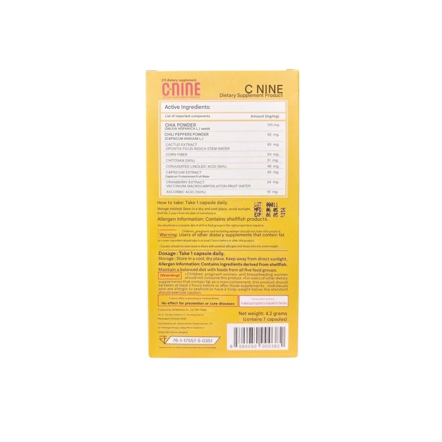 C9 - Dietary Supplement Capsules 4.2g (7 Capsules) | Wholesale Supplement Singapore_1