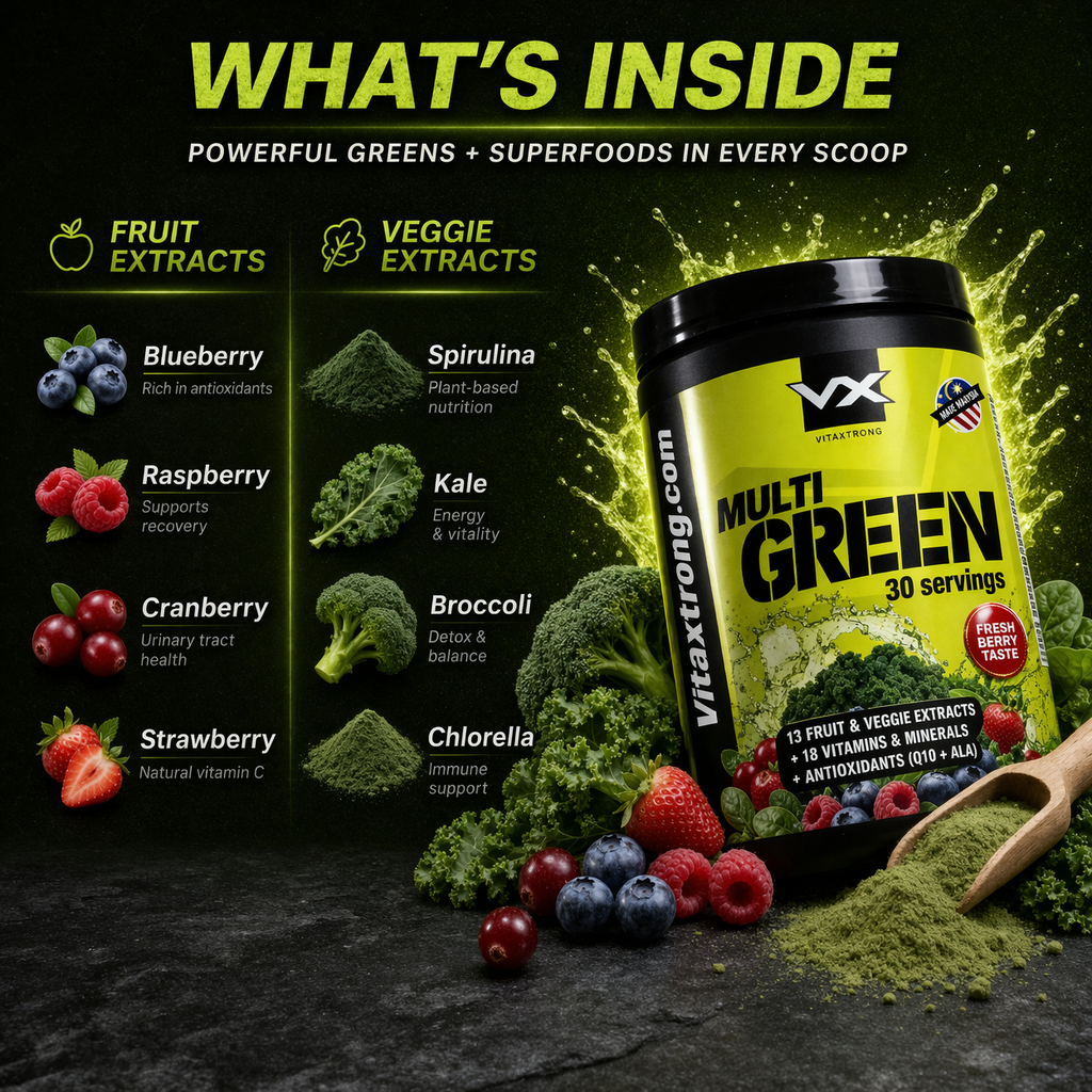 VITAXTRONG™ Multi Green (30 Servings) | Complete Multivitamin with Fruits, Veggie Extracts & Antioxidants • Daily Digestive & Recovery Support [VX]_2