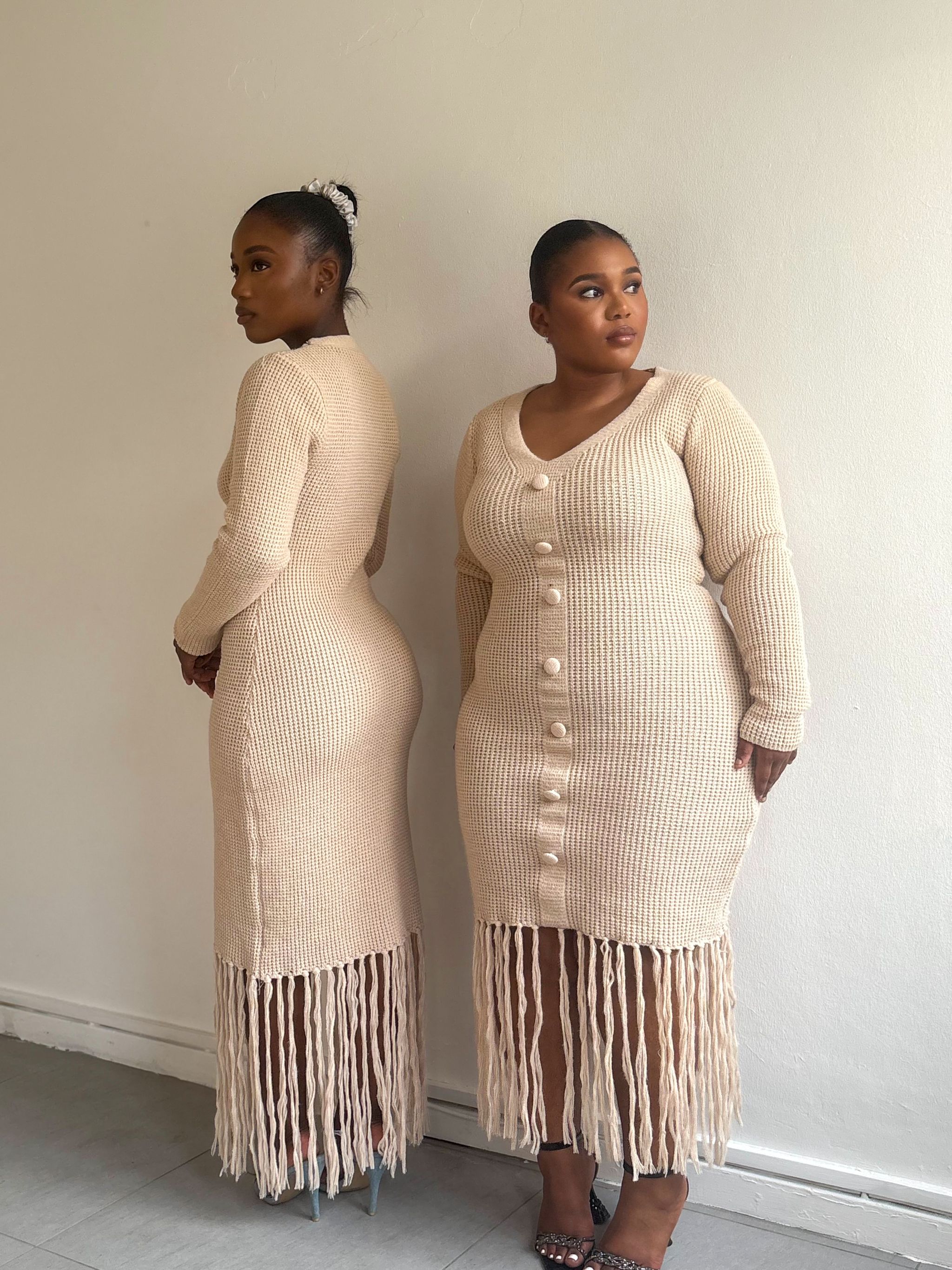 Tassel cardigan dress_1