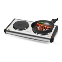 RAF Double Cooking Heater Electric Stove Cooking Hot Plate Electric Cook 2500w- Silver_0