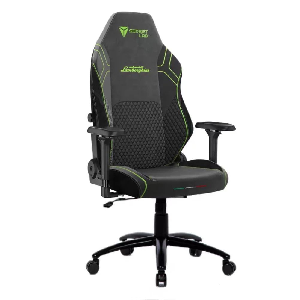 Cadeira Gamer Secretlab Lamborghini Deluxe Verde Selvans - Reclinável - Ergonômica e Confortável - Encosto de Cabeça Magnético e Suporte Lombar de 4 Direções - Tamanho Extra Grande (XL) - Preto/Verde_3