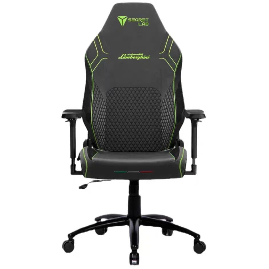 Cadeira Gamer Secretlab Lamborghini Deluxe Verde Selvans - Reclinável - Ergonômica e Confortável - Encosto de Cabeça Magnético e Suporte Lombar de 4 Direções - Tamanho Extra Grande (XL) - Preto/Verde_0