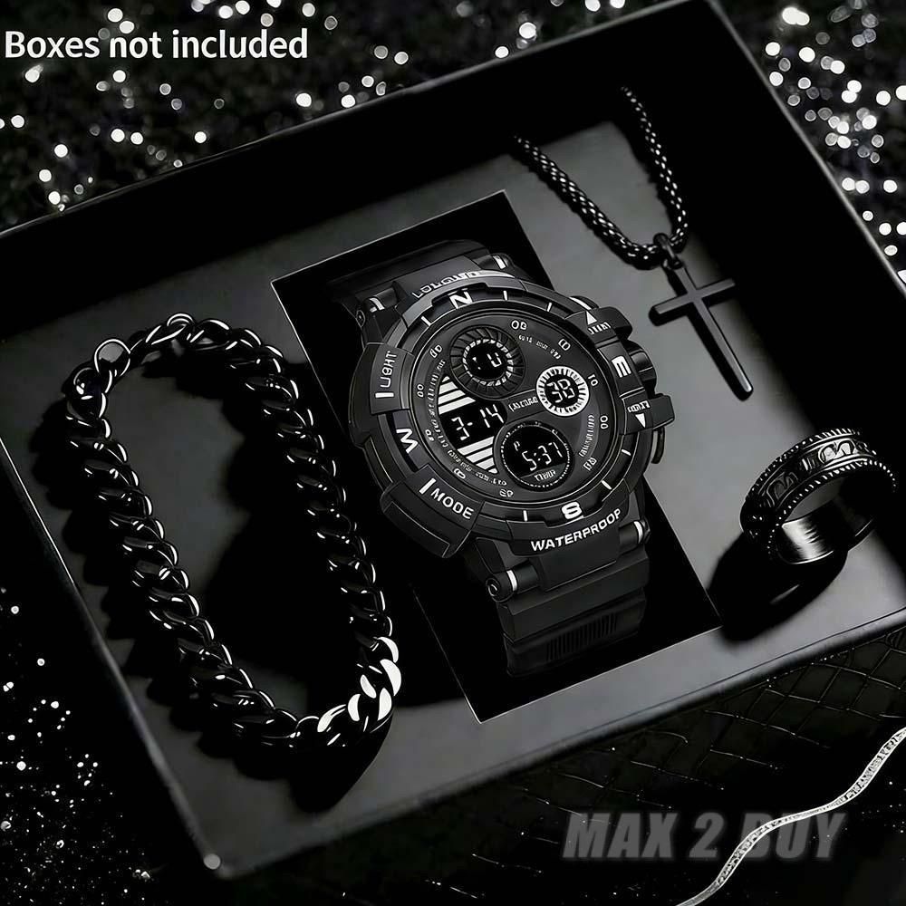 4PCS Jam Tangan Olahraga Digital Multifungsi _2