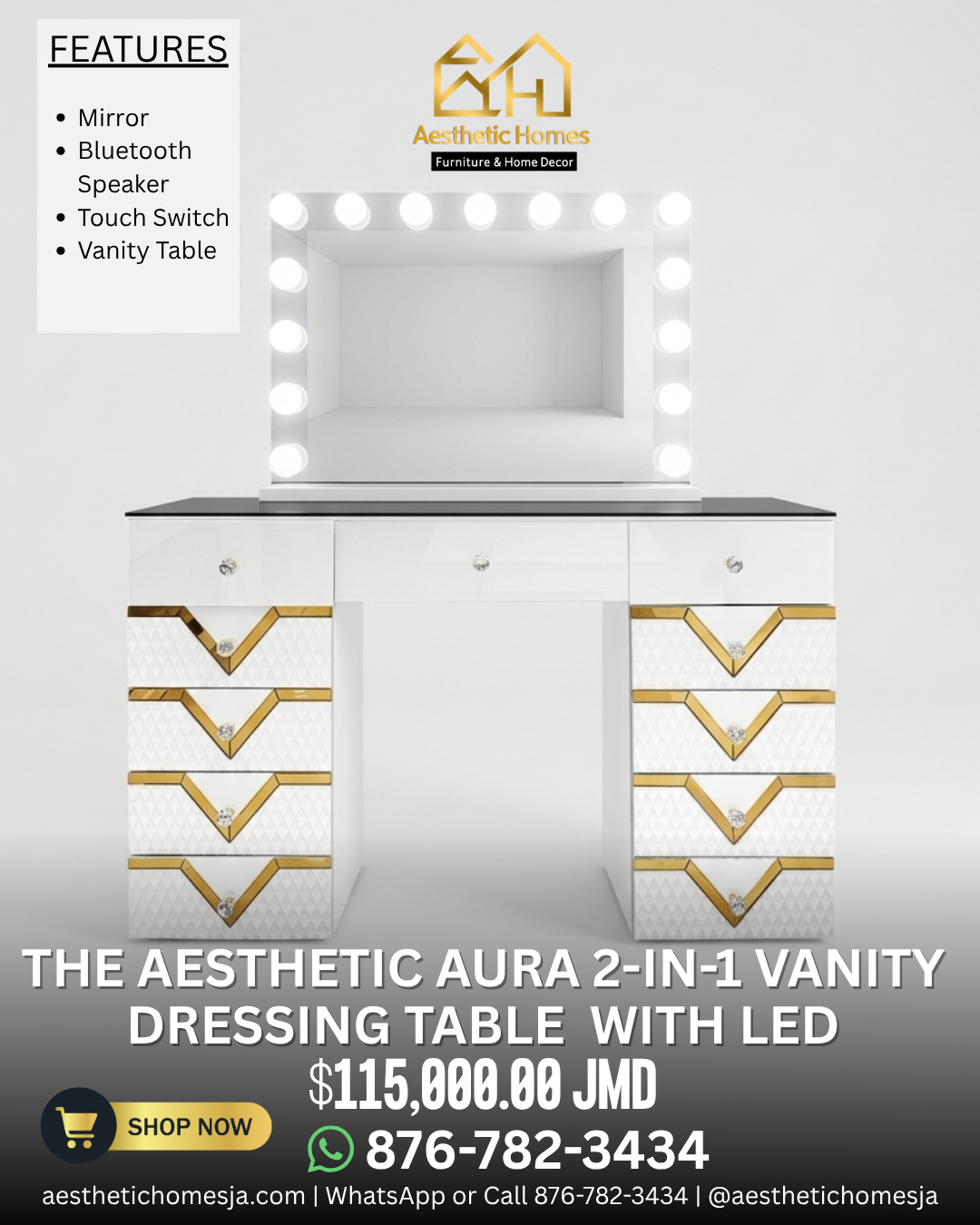 The Aesthetic Aura 2-in-1 Vanity Table_0