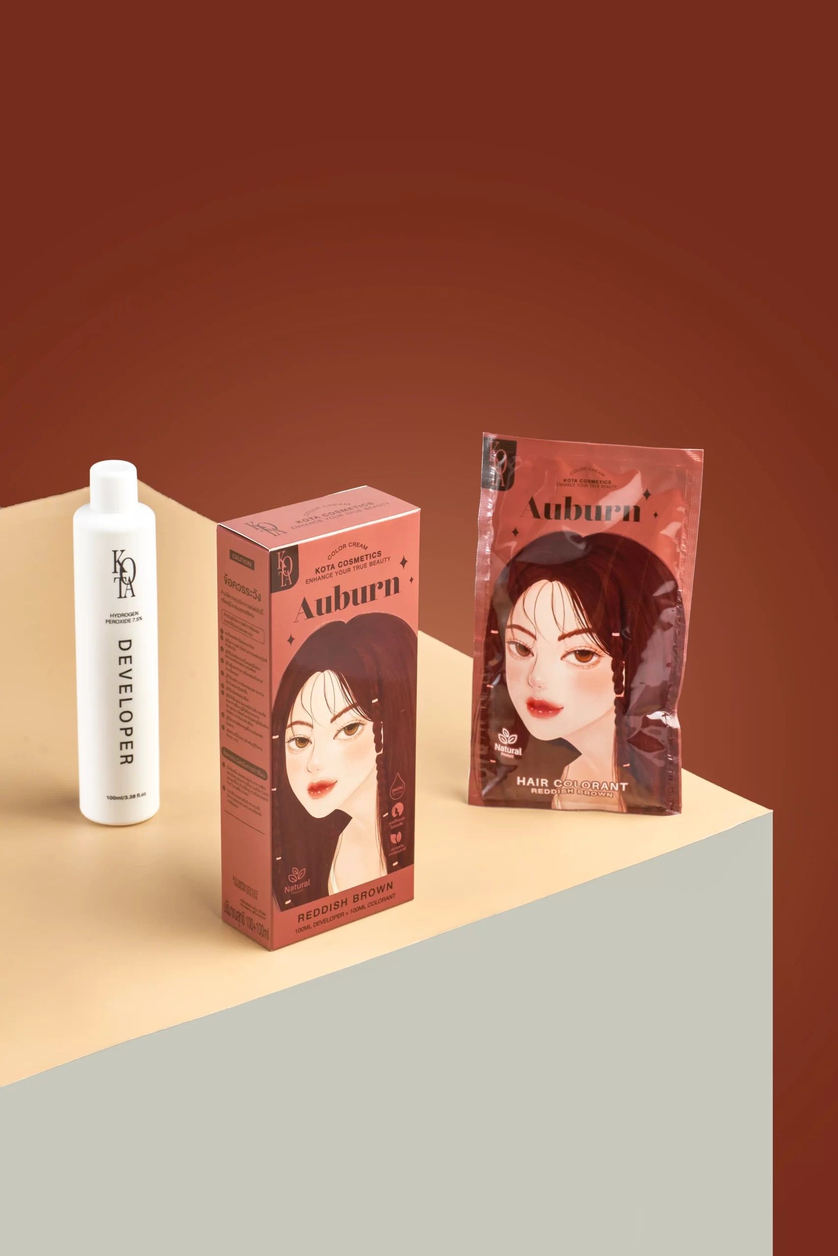 Kota - Hair Dye Permanent Colorant (200ml) - Auburn (Red Brown) | Wholesale Hair Dye Singapore_1