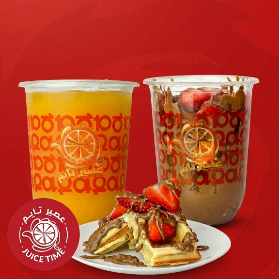 combo Waffel chocolate Cup + Orange fresh S | كومبو وافل شوكلت فراولة + عصير برتقال صغير_0