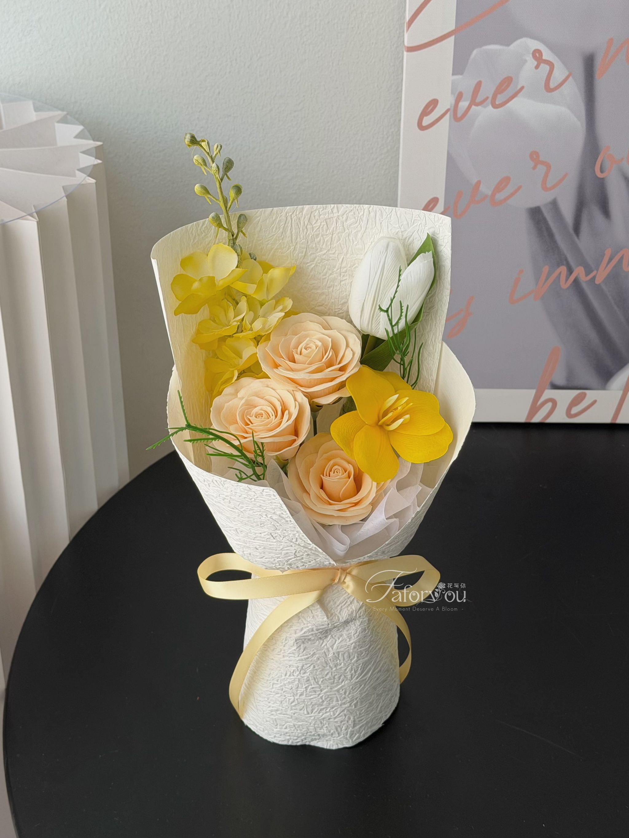 3 Stalk Soap Flower Mixed Bouquet _4