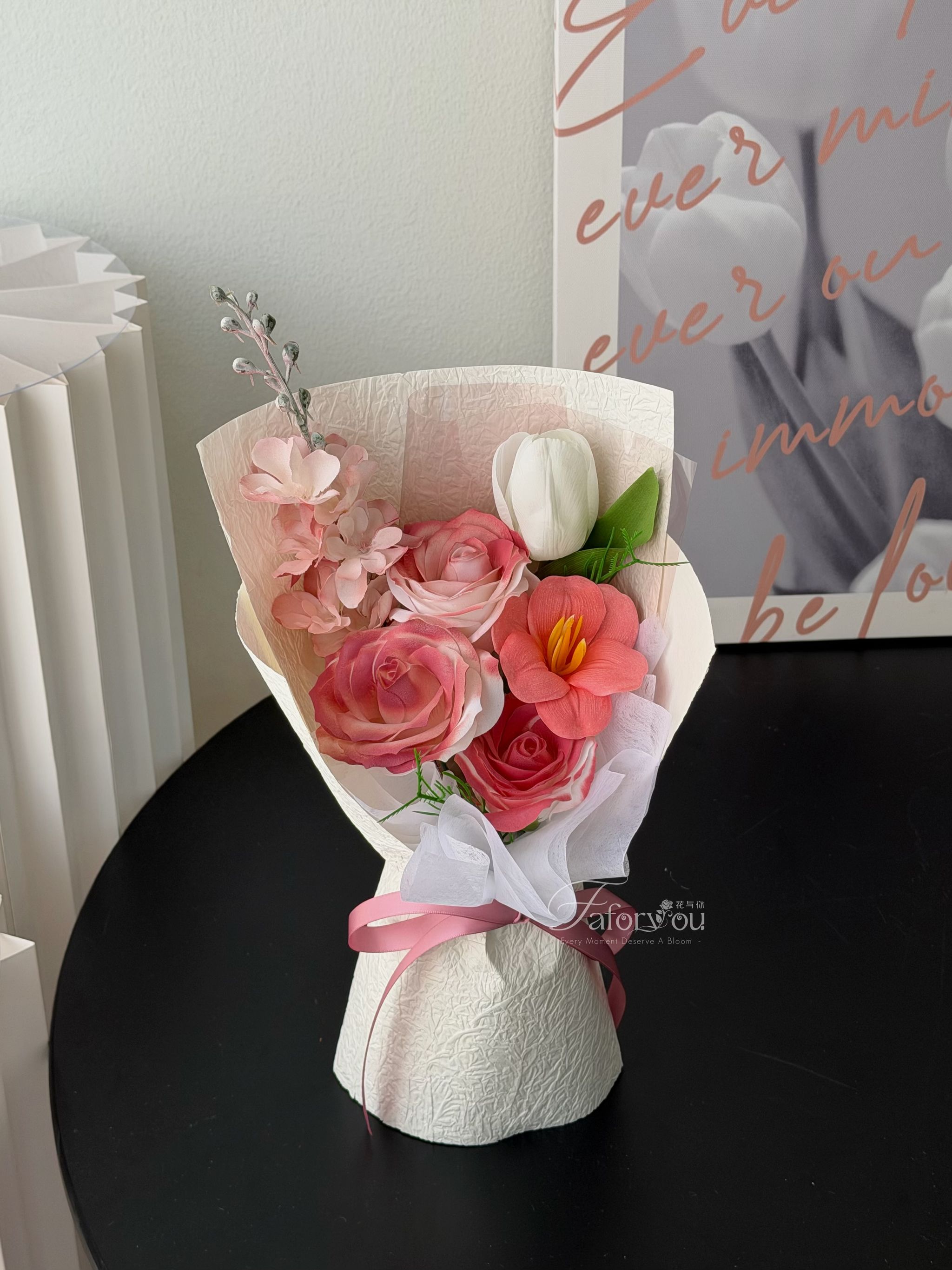 3 Stalk Soap Flower Mixed Bouquet _6