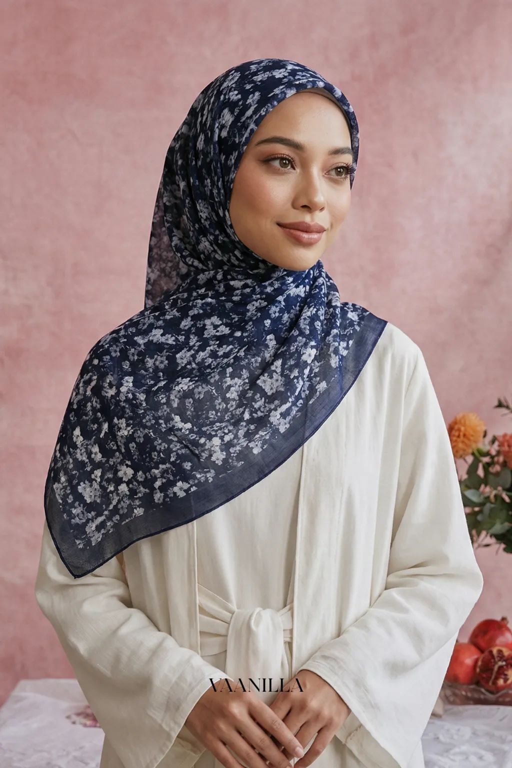 Delight Scented Japan Voile Square Scarf in Sapphire_1