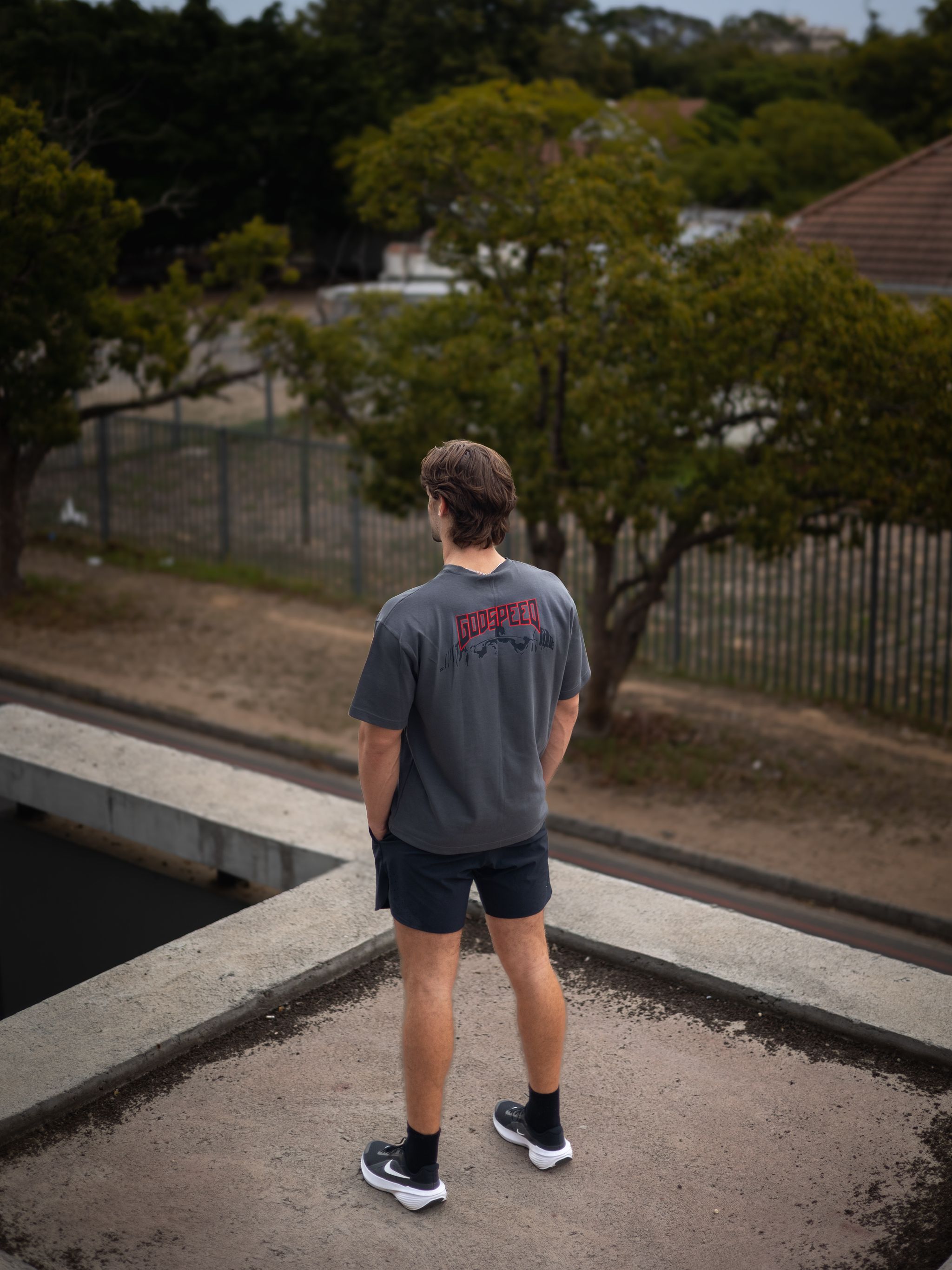 Men's Grey Tee with power lifter print  _2