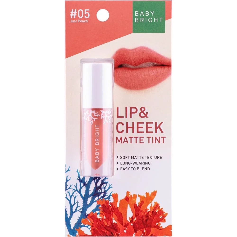 Baby Bright - Lip & Cheek Matte Lipstick 2.4g (#05 Just Peach) | Wholesale Makeup Singapore_0