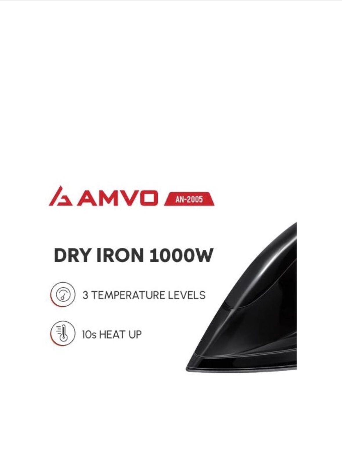 AMVO AN-2005 High-Quality Electric Dry lron Box 1000W- Black _1