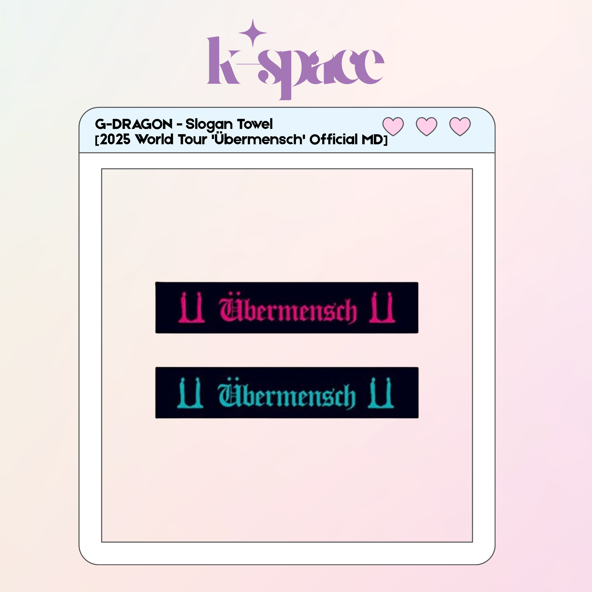 G-DRAGON - Slogan Towel [2025 World Tour 'Übermensch' Official MD]_0