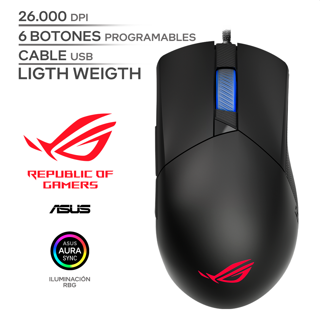 ASUS ROG GLADIUS III / 26000 DPI / 6 BOTONES / ALAMBRICO USB_0