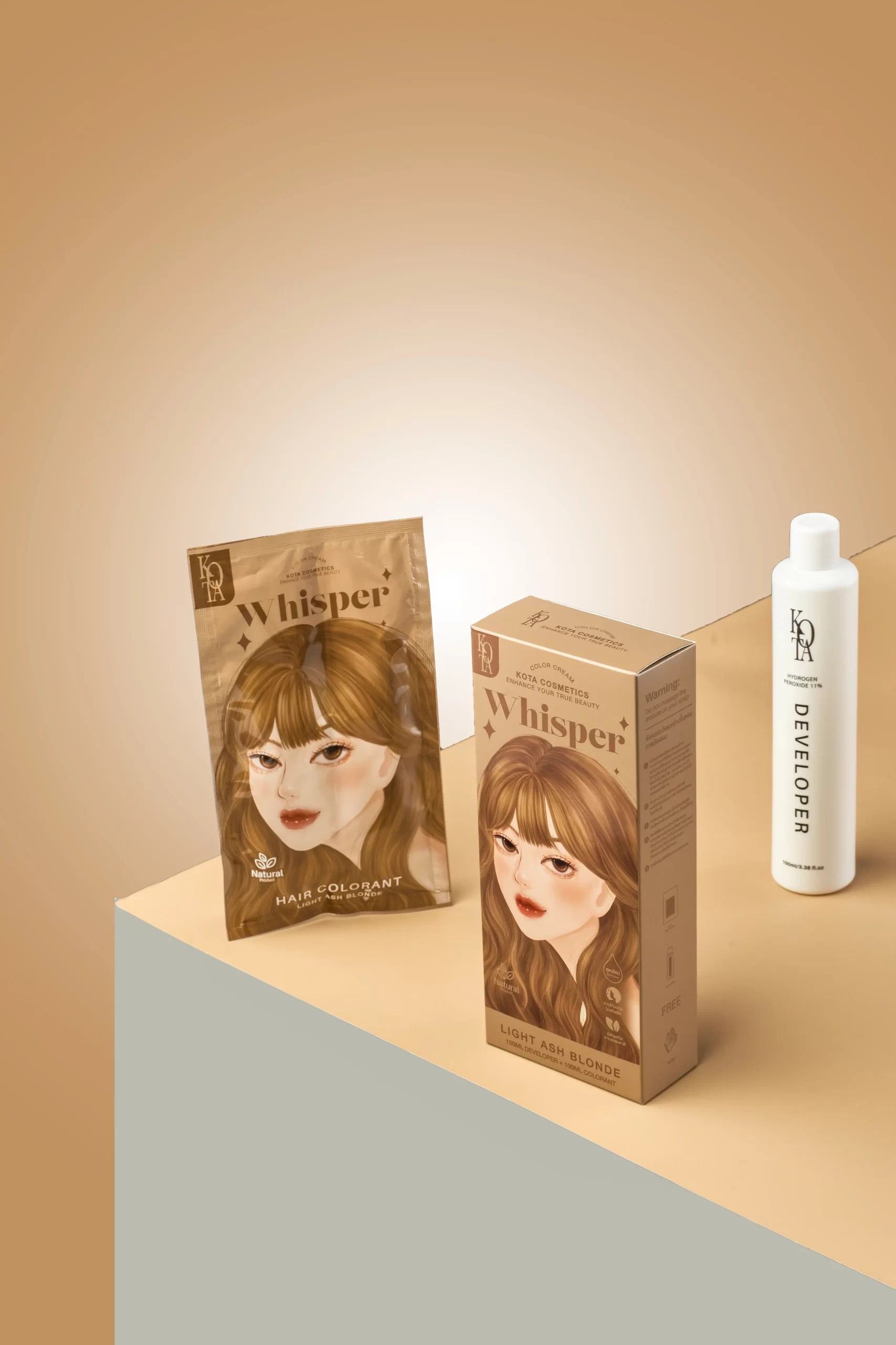 Kota - Hair Dye Permanent Colorant (200ml) - Whisper (Light Blonde) | Wholesale Hair Dye Singapore_1
