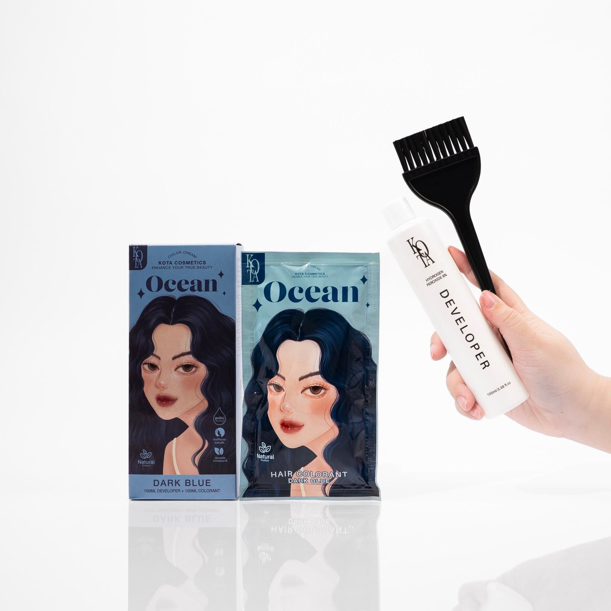 Kota - Hair Dye Permanent Colorant (200ml) - Ocean (Dark Blue) | Wholesale Hair Dye Singapore_1