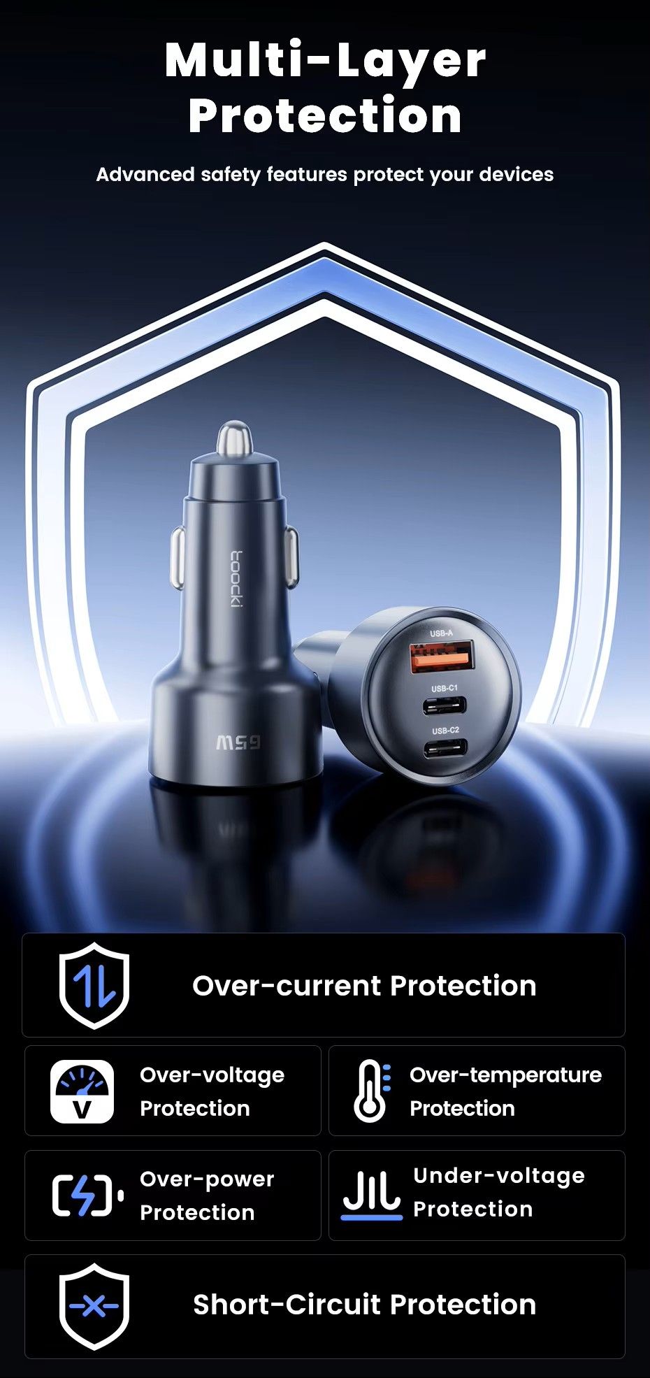 Toocki All-in-One 65W Car Quick Charger_11