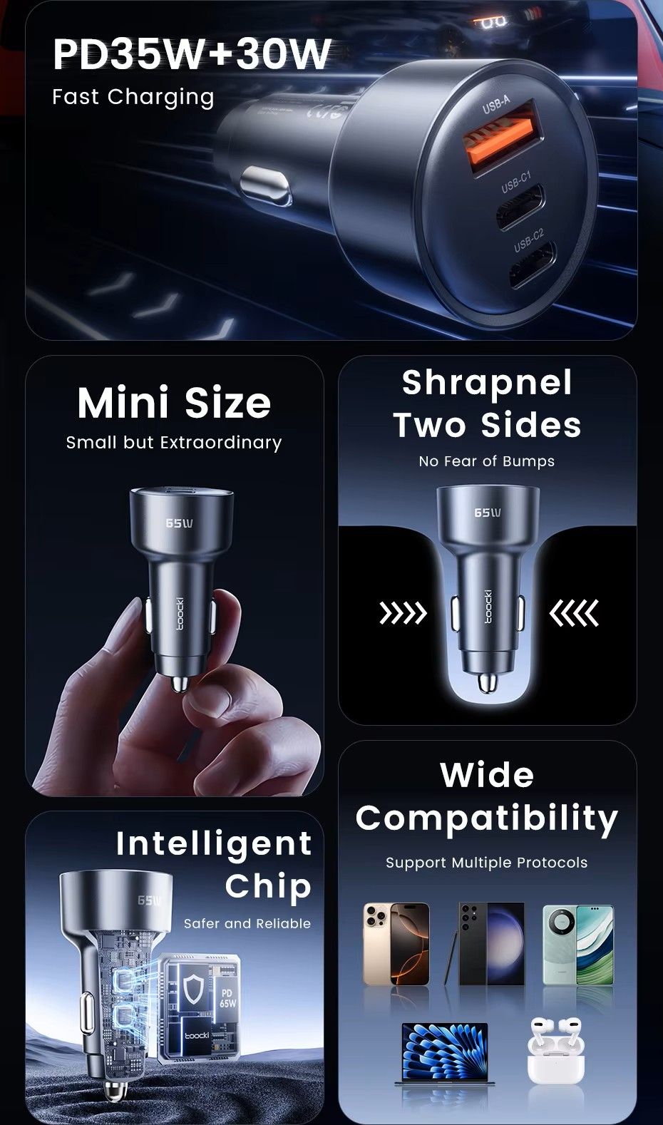 Toocki All-in-One 65W Car Quick Charger_10