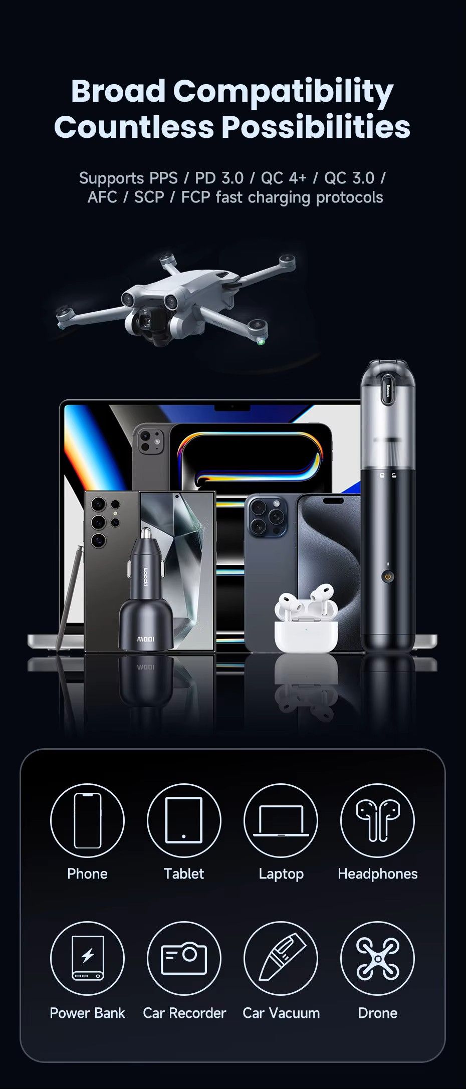 Toocki New Arrival PD 100W 2Type c +1 USB port portable_10