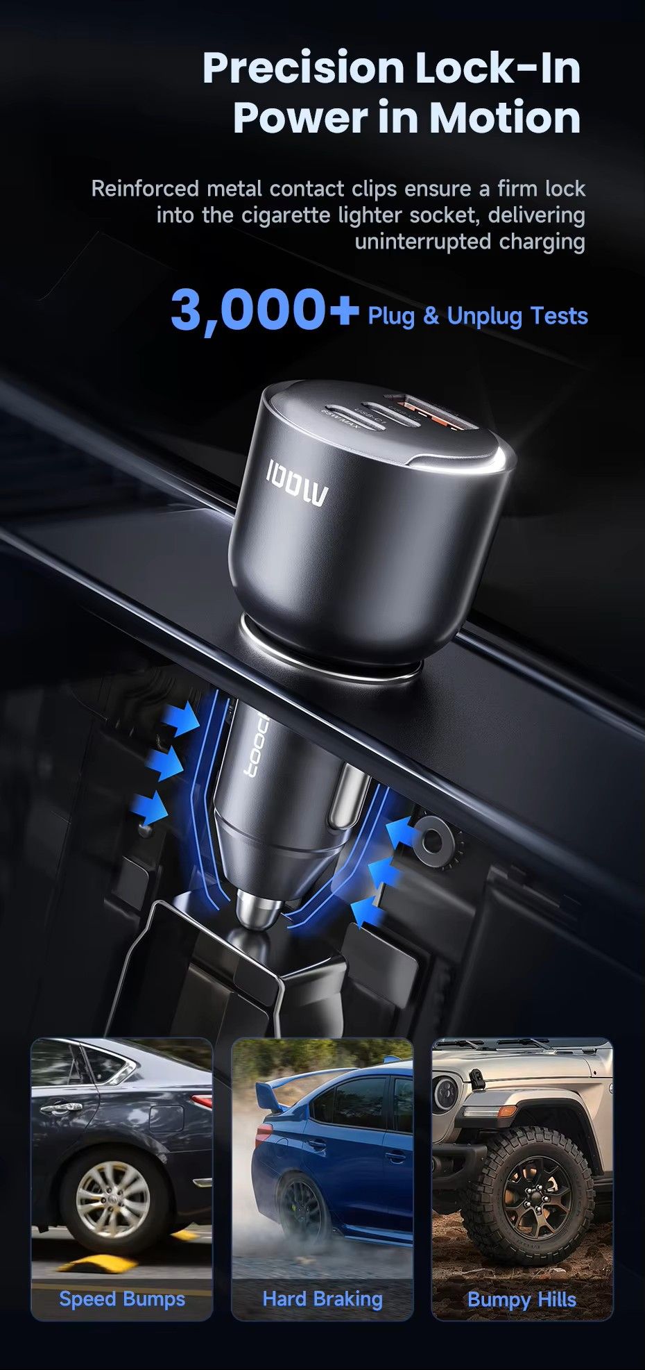 Toocki New Arrival PD 100W 2Type c +1 USB port portable_12