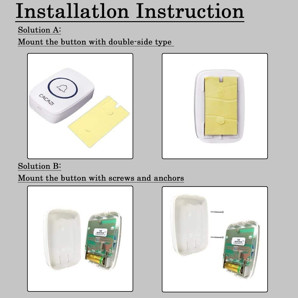 CACAZI Door Bell 300m White_4