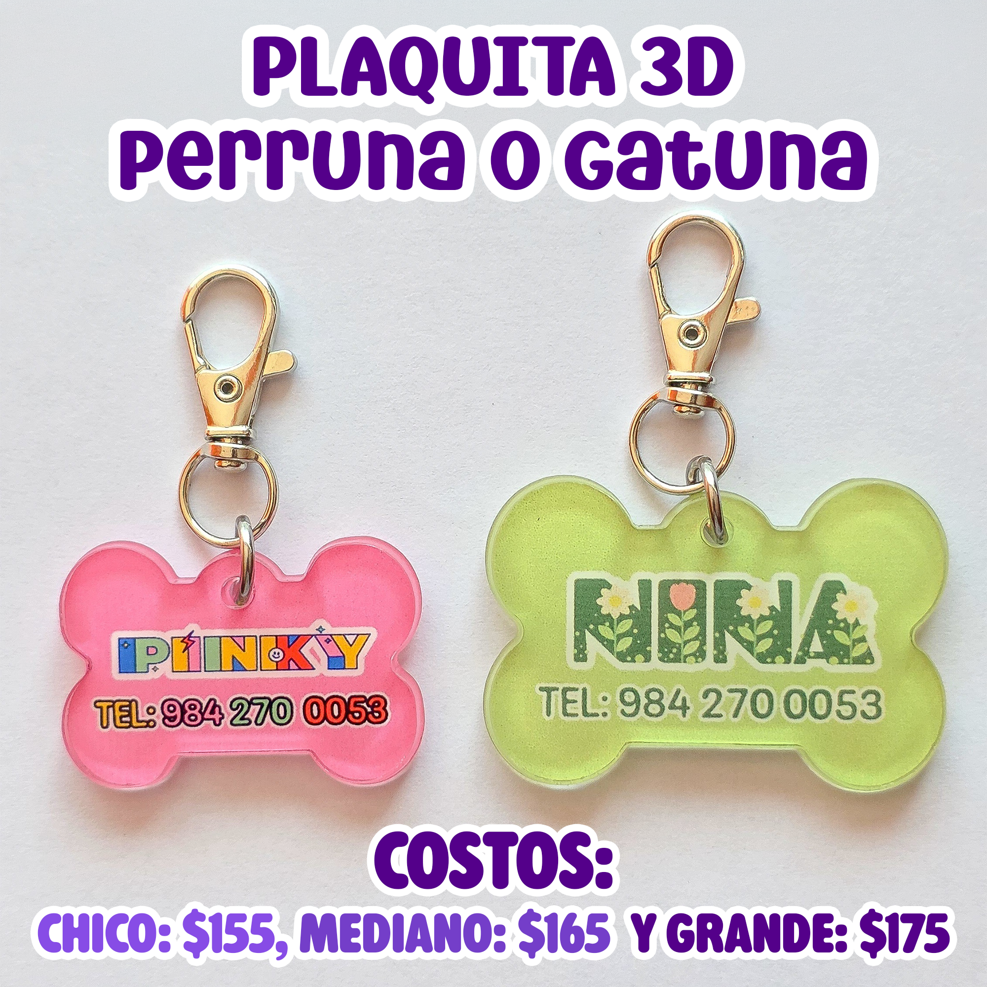 Plaquita 3D para perro o gato _0