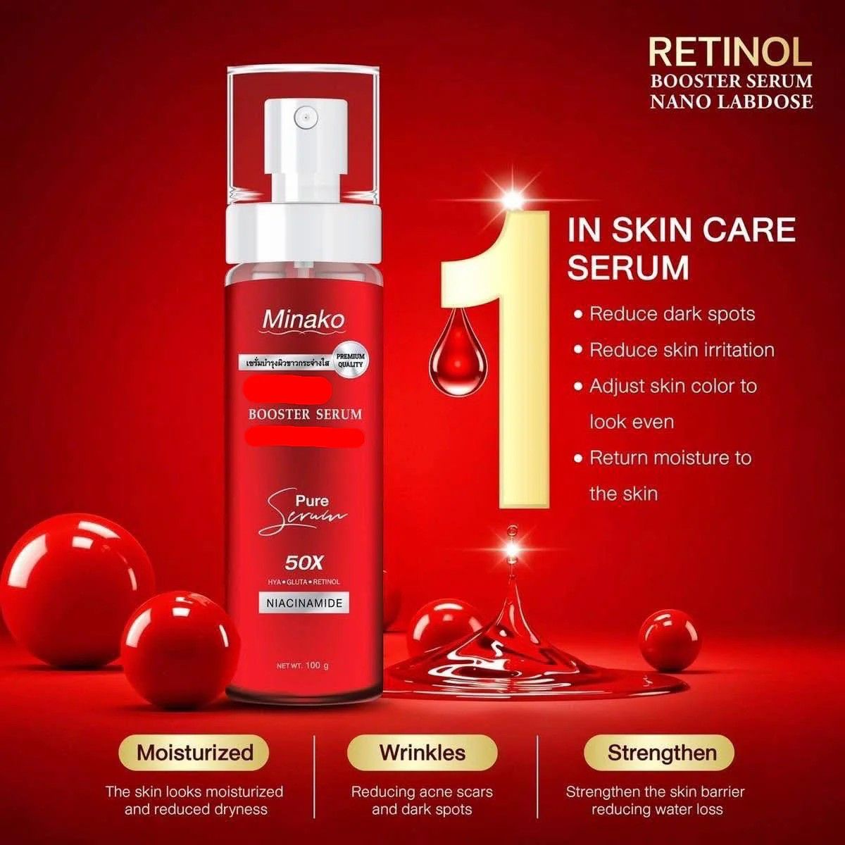 Minako - Retinol Booster Serum Nano Labdose (100g) | Wholesale Skincare Singapore_2