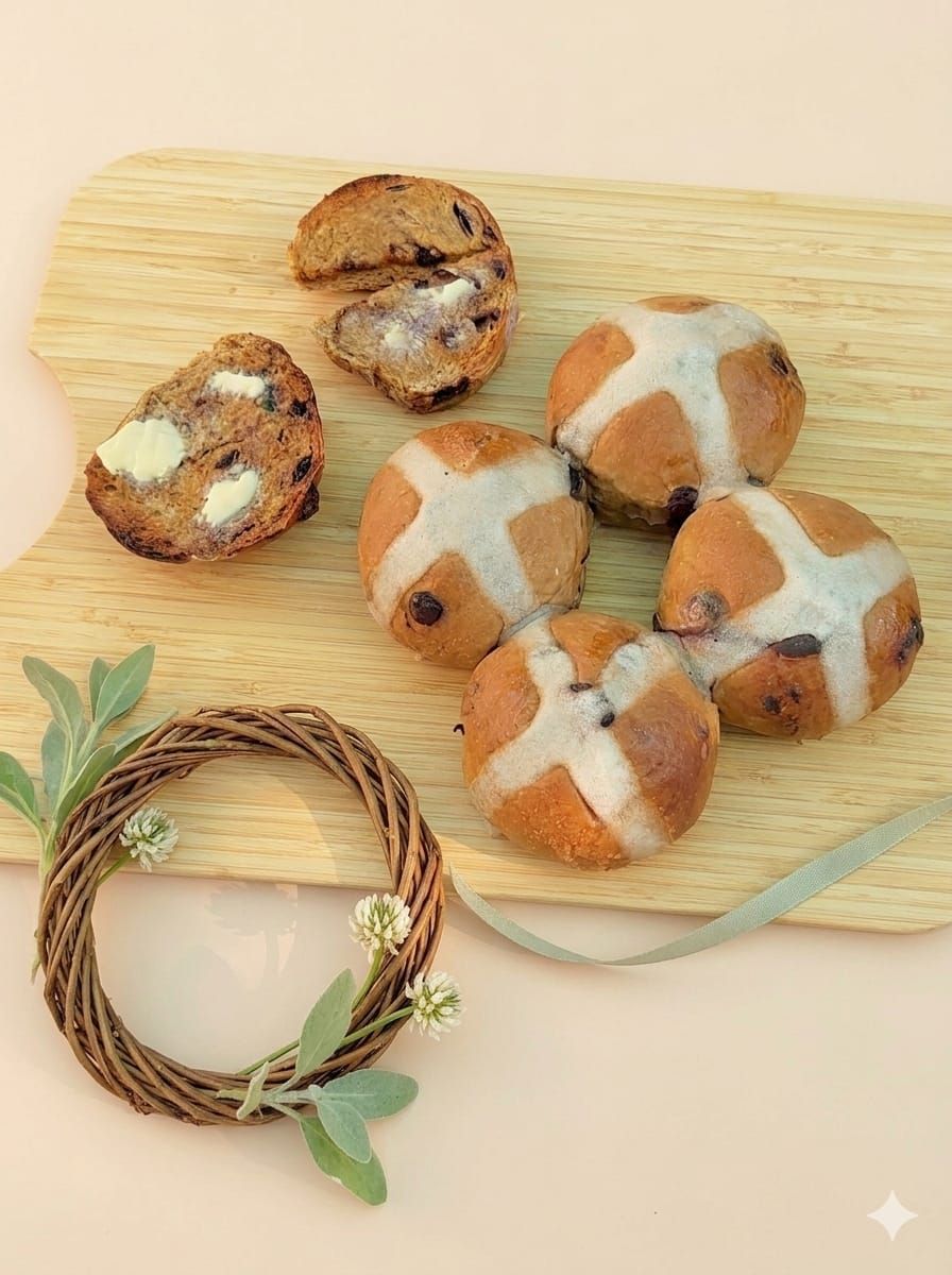 Mocha Hotcross buns 4 pieces_0